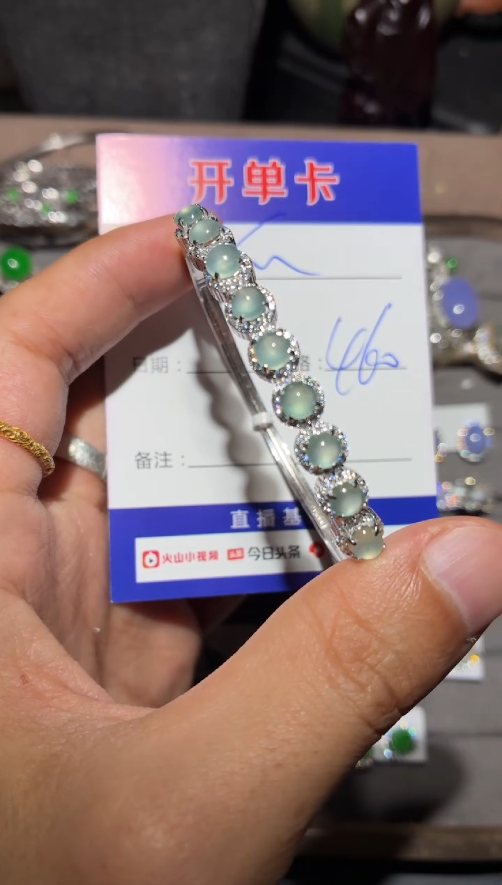 银S925镶嵌手镯翡翠瓜* 瓜果