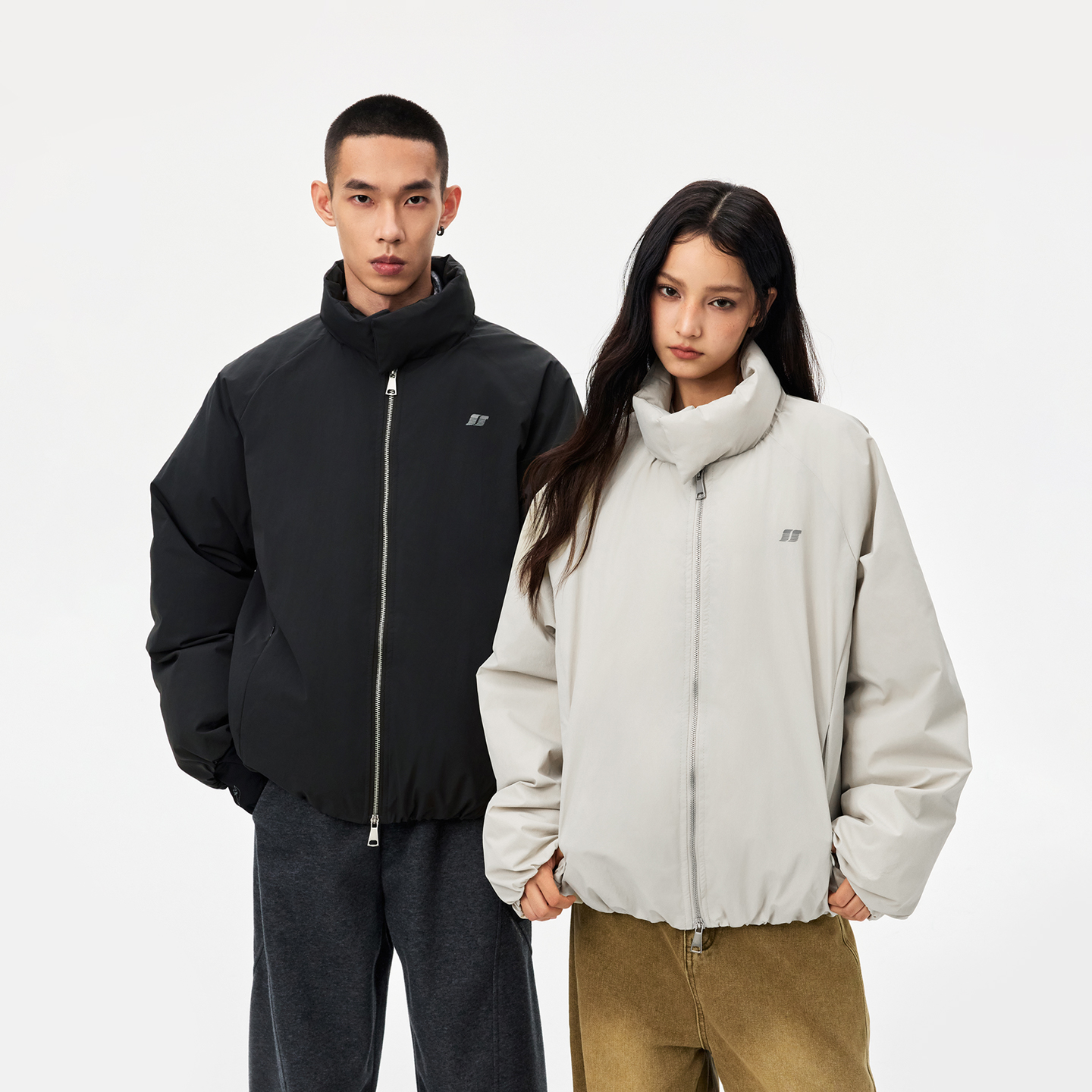 丛林老虎复古立领棉衣男士冬季加厚保暖棉服宽松休闲面包服外套女