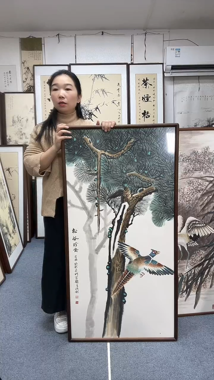 国画尺寸63*123实木画框京东包邮手绘