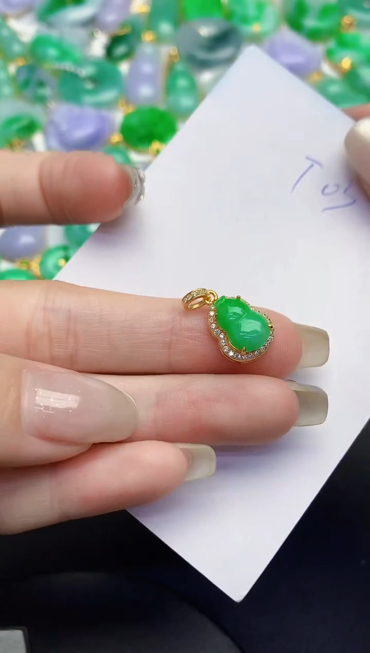 翡翠银S925镶嵌颈饰缅甸天然翡翠A货