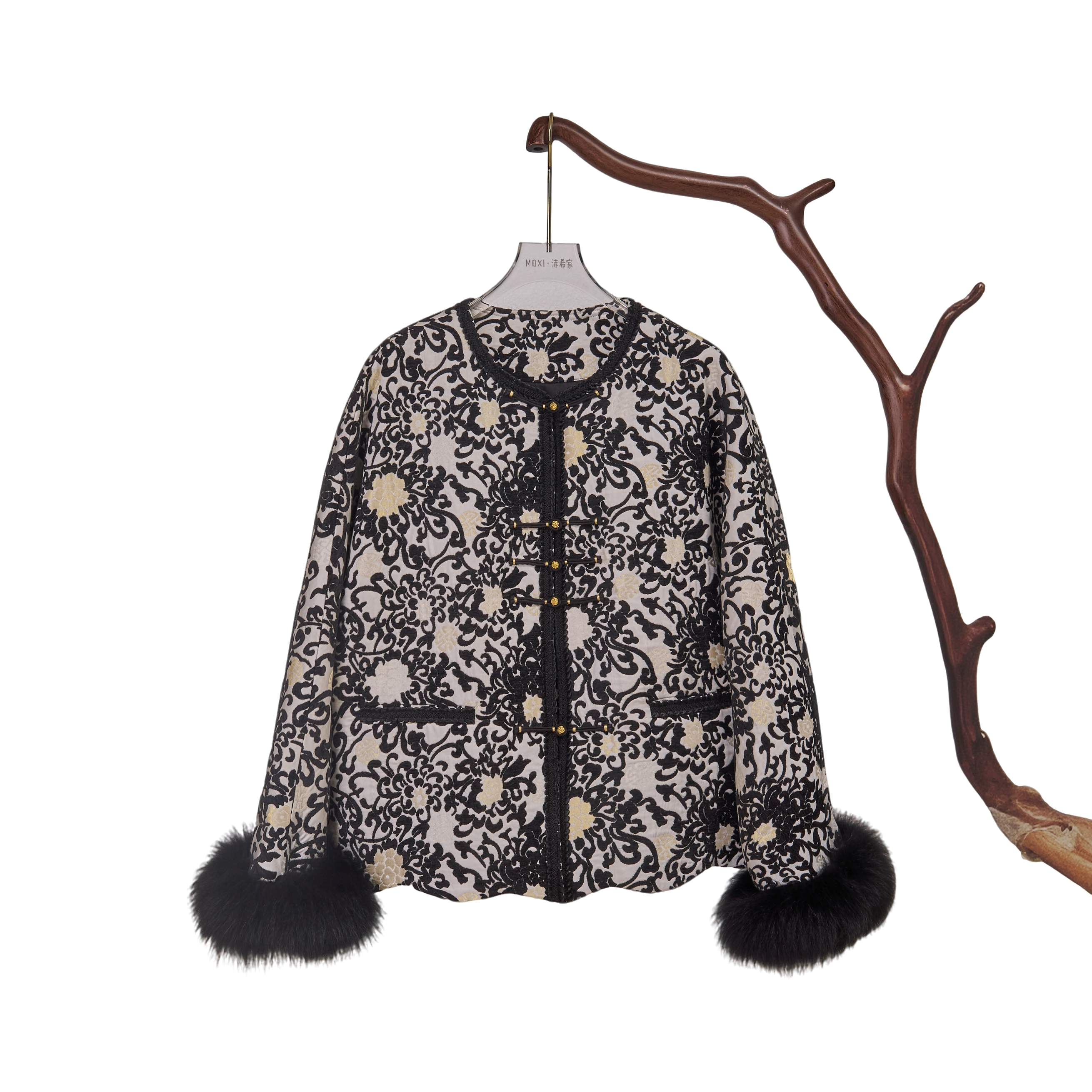 [漳绒缎.缠枝纹.蚕丝棉袄] 新中式国风桑蚕丝上衣外套棉袄24Q133