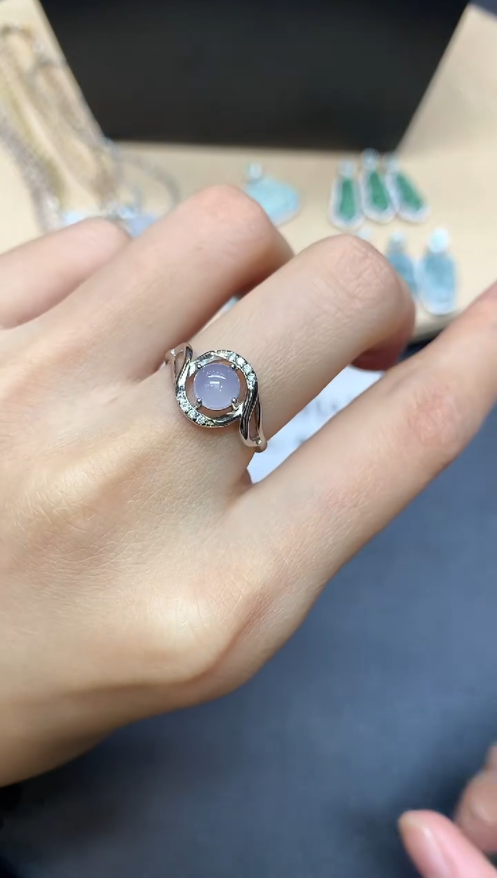 【闪购商品】翡翠戒指银S925镶嵌蛋面【无服务费】