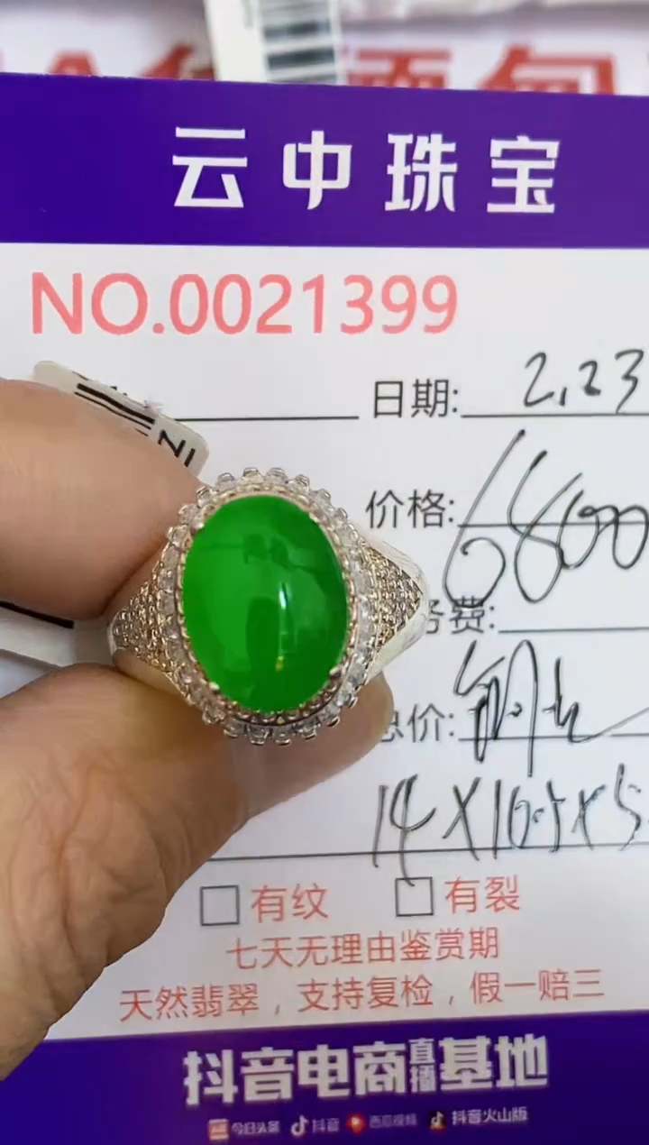 【闪购商品】翡翠戒指未镶嵌/13990000