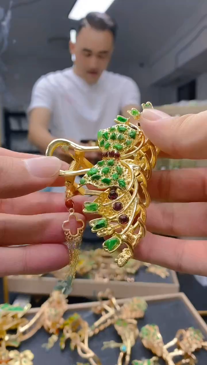 【闪购商品】翡翠耳饰合金0257翡翠发簪