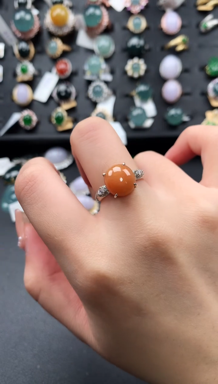 【闪购商品】翡翠戒指银S925镶嵌52141