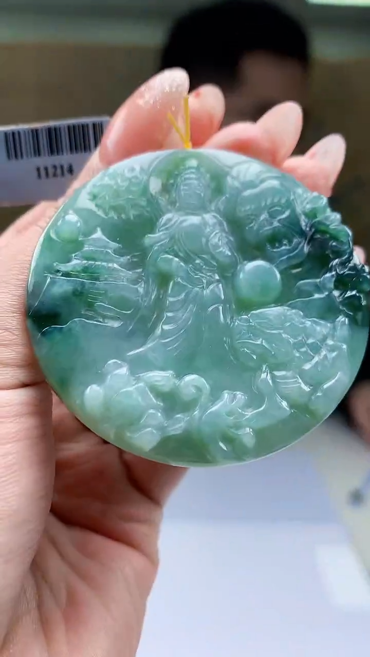 【闪购商品】定制翡翠未镶嵌5153MM-毛货挂件42