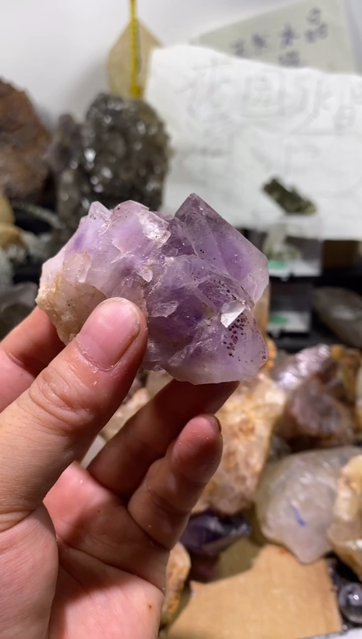 水晶珠宝半成品未镶嵌15号90g超七紫花园