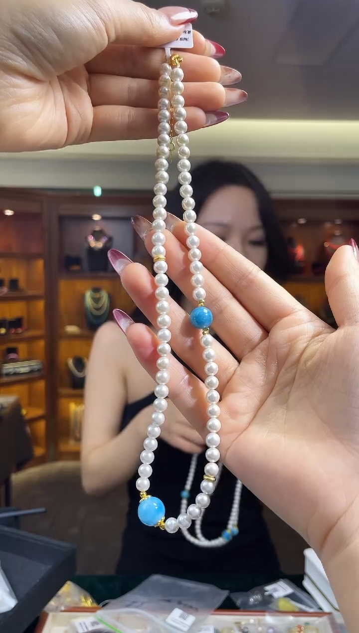 未镶嵌针钠钙石（海纹石）颈饰（多样性发一件）