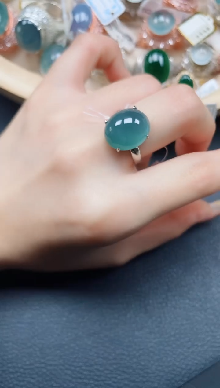 【闪购商品】翡翠戒指银S925镶嵌翡翠