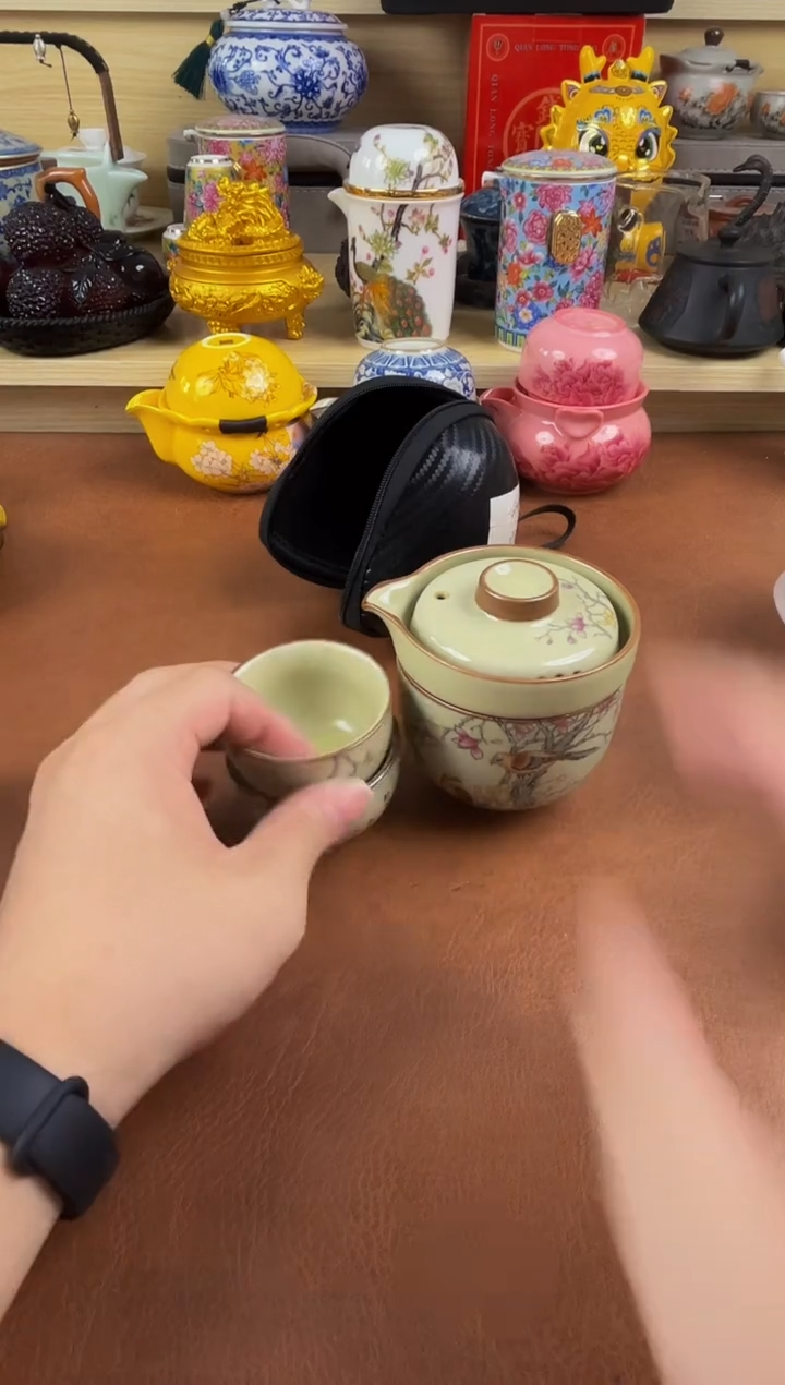 陶瓷茶具摆件旅行套组