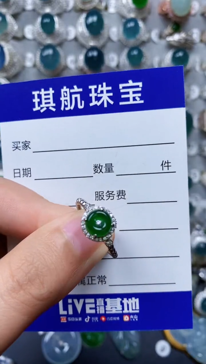 【闪购商品】翡翠戒指银S925镶嵌0521