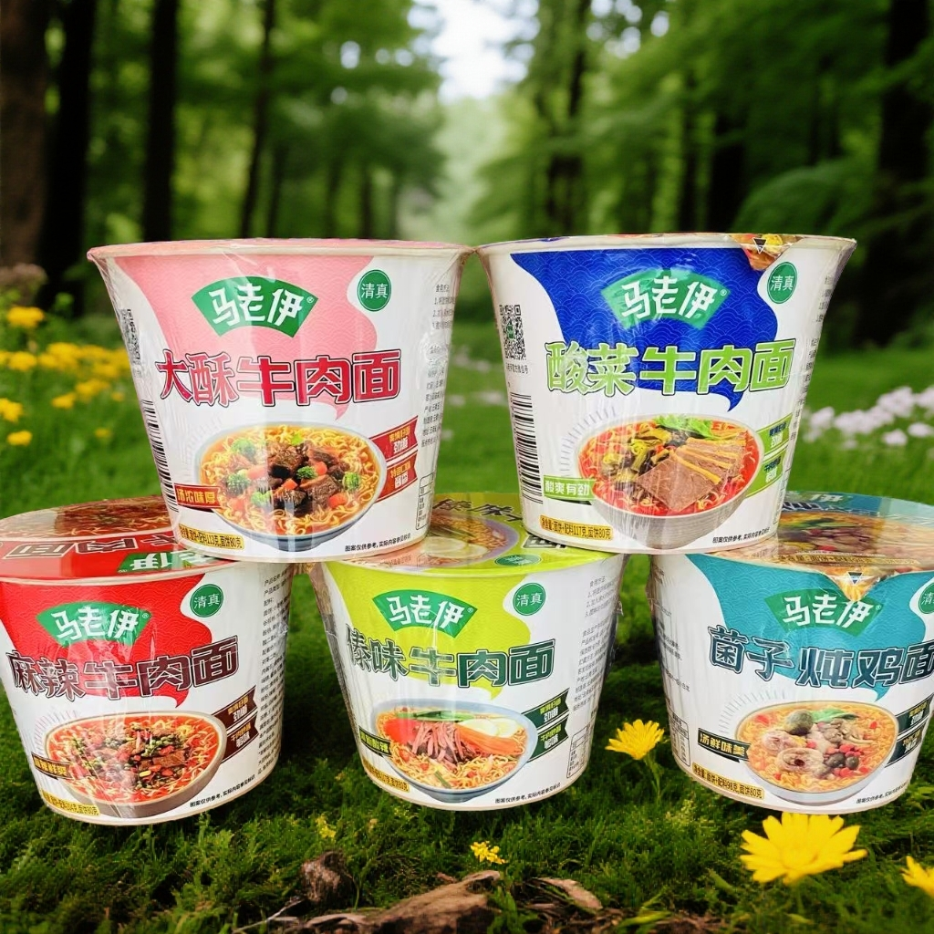 纳家营马老伊清真桶装方便面多味可混搭（包邮）