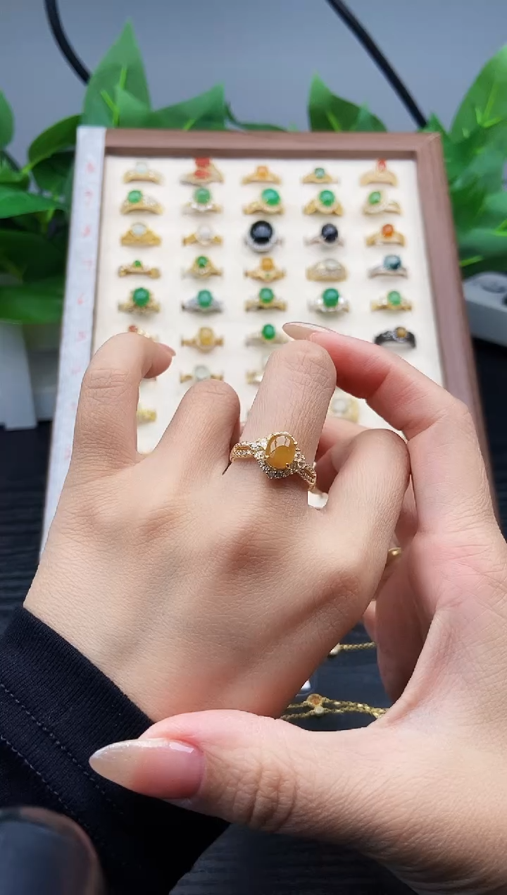 银S925镶嵌戒指翡翠12