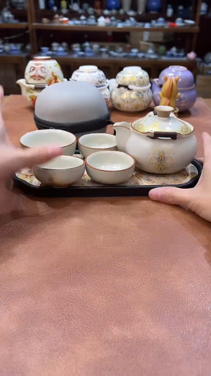 真的很便宜会开片的旅行茶具
