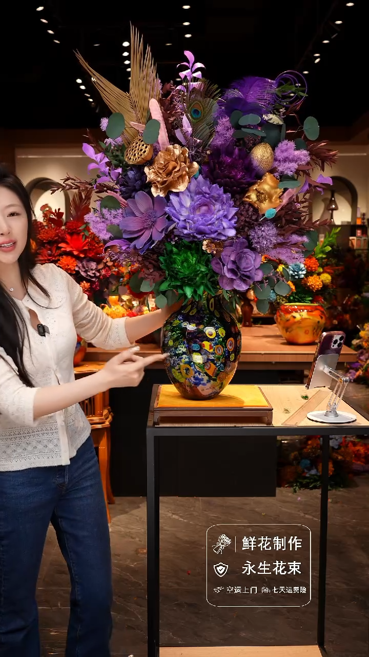 手工艺品琉璃手工花器花束空运包邮送货上门-以图片为准 