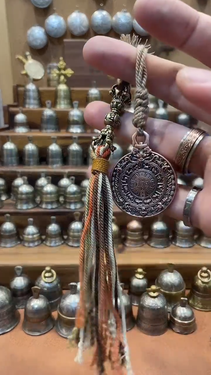 金刚杵红铜九宫格配绳子