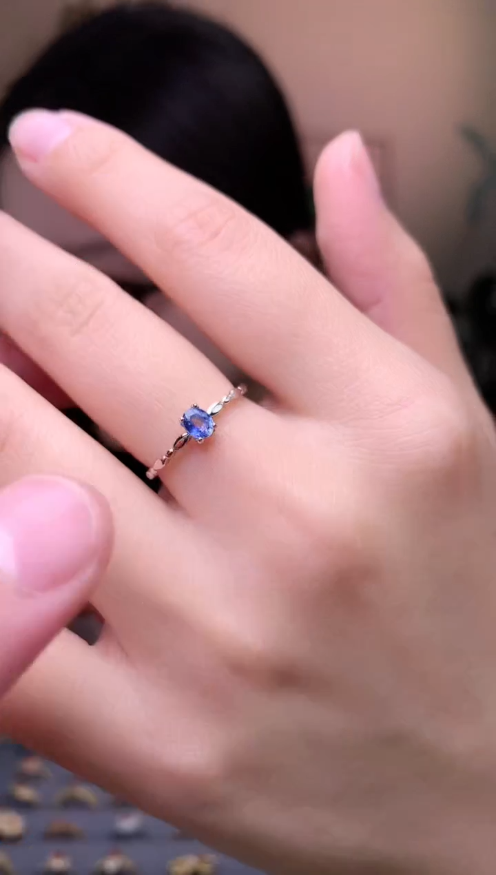 【闪购商品】蓝宝石戒指银S925镶嵌戒指