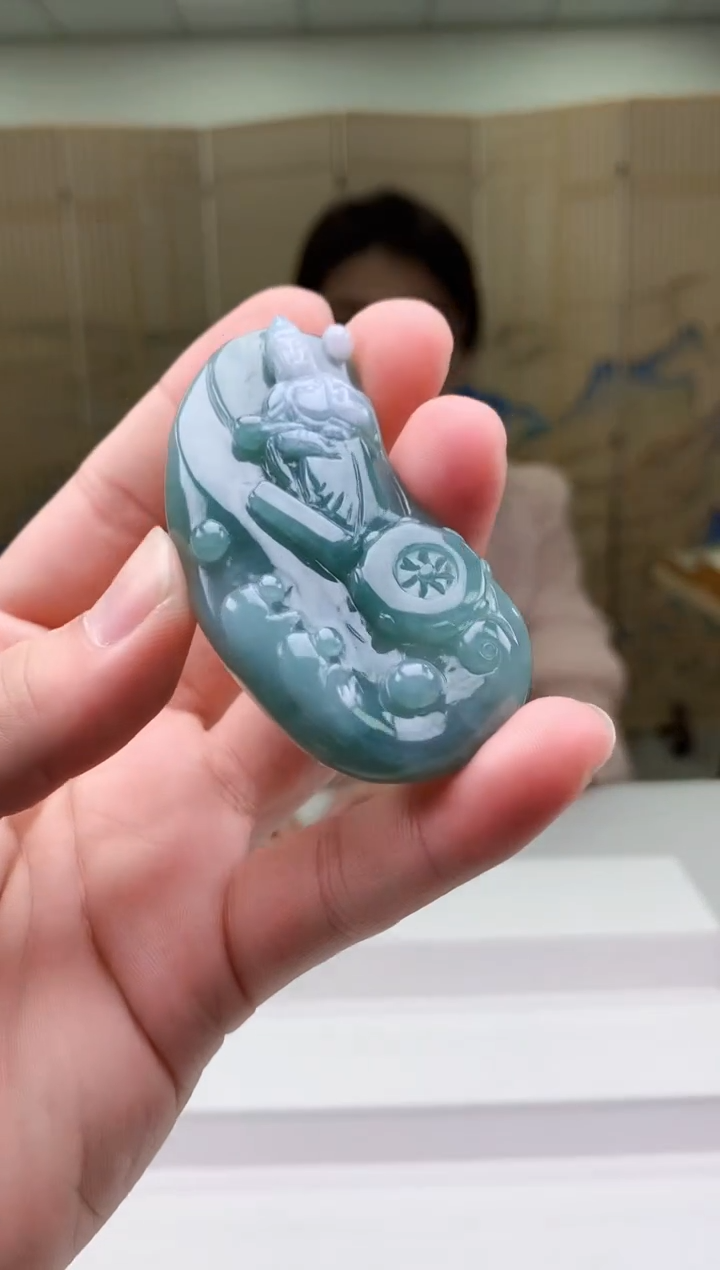 【闪购商品】定制翡翠未镶嵌5156bb-毛货挂件18