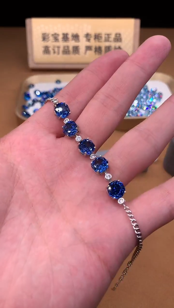 银S925镶嵌托帕石手链2222