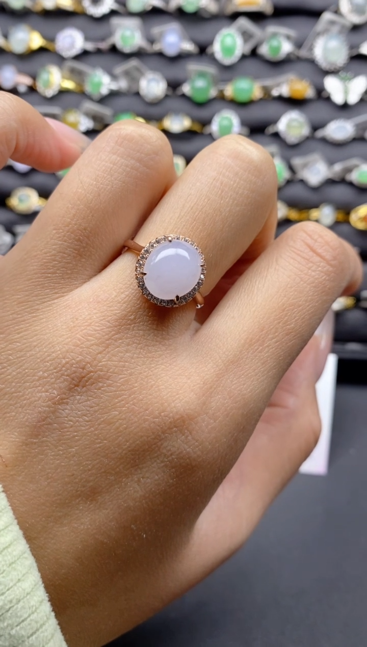 【闪购商品】翡翠戒指银S925镶嵌S925银镶嵌翡翠戒指