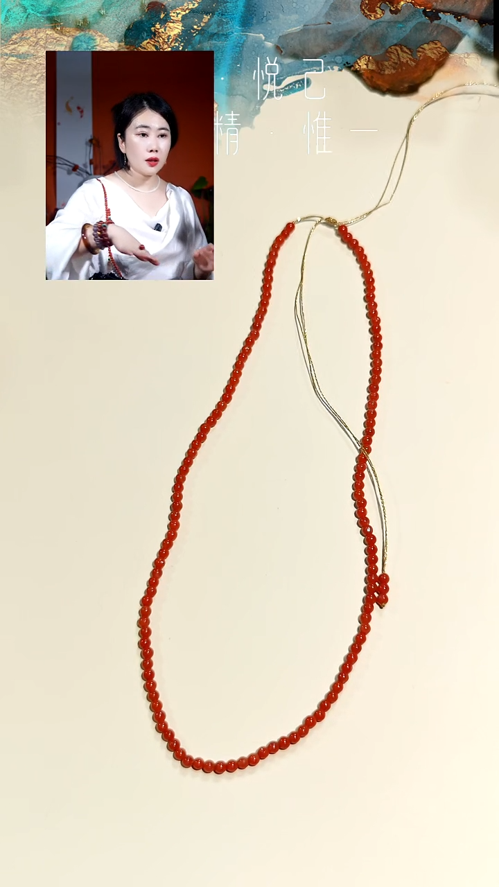 未镶嵌色标级柿子红南红玛瑙手链