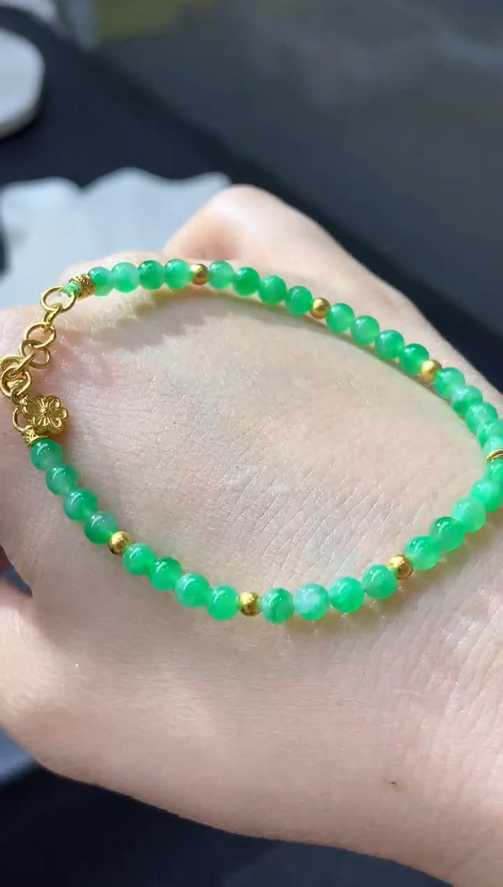 足金镶嵌手链翡翠608-中国好珍宝 