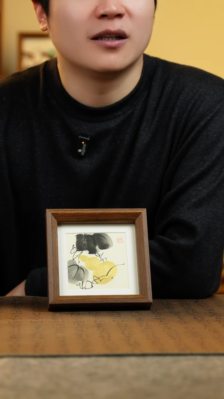 国画14*14纯手绘国风国画摆台