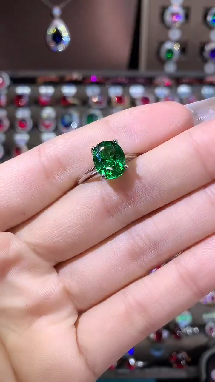 银S925镶嵌戒指碧玺810