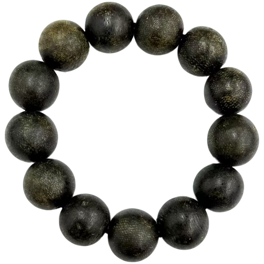 s1529-国风原创沉香木圆珠单圈手串-16mm