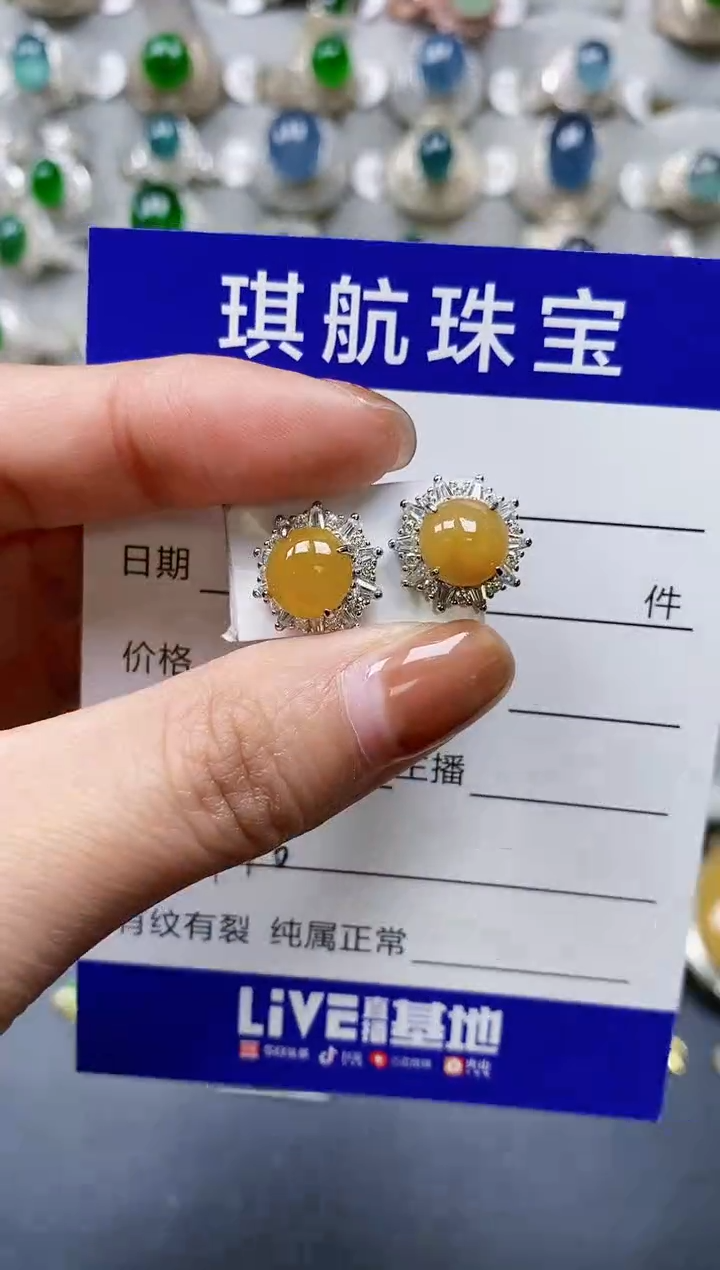 【闪购商品】翡翠耳饰银S925镶嵌0176