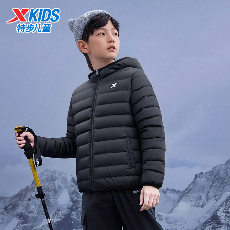 冬季款中大童2025新款轻薄保暖休闲连帽外套675326199007