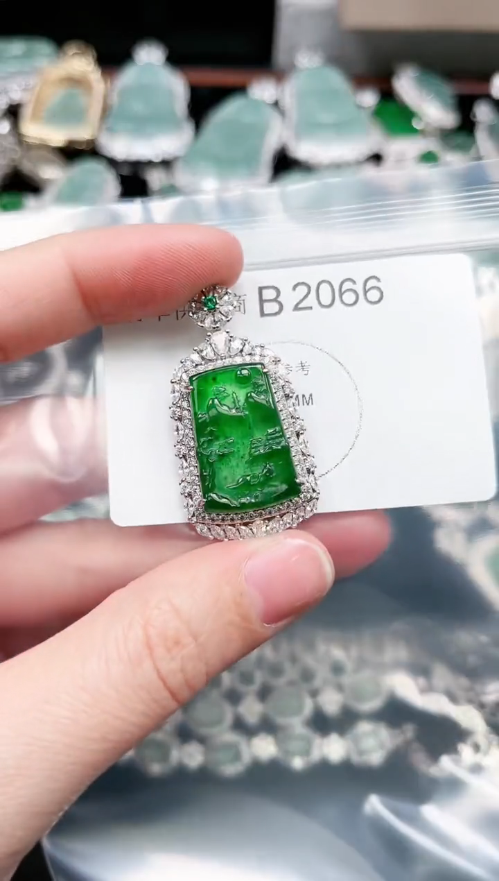 【闪购商品】翡翠颈饰未镶嵌赠皮绳2066