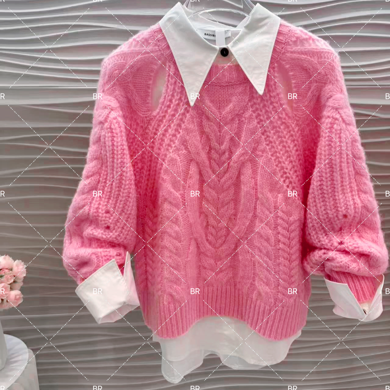 2025秋季新款粉色针织衫蝴蝶结立体装饰灵动温柔百搭5409