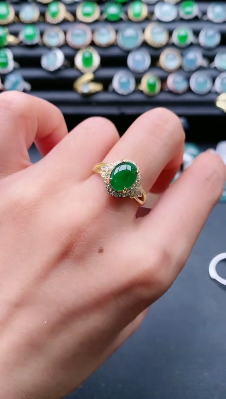 【闪购商品】翡翠戒指银S925镶嵌111111111