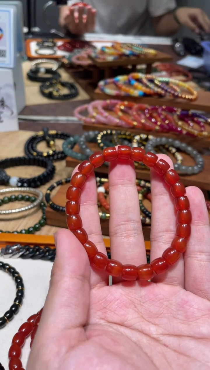 未镶嵌手串玛瑙/玉髓8mm直切红玛瑙手串