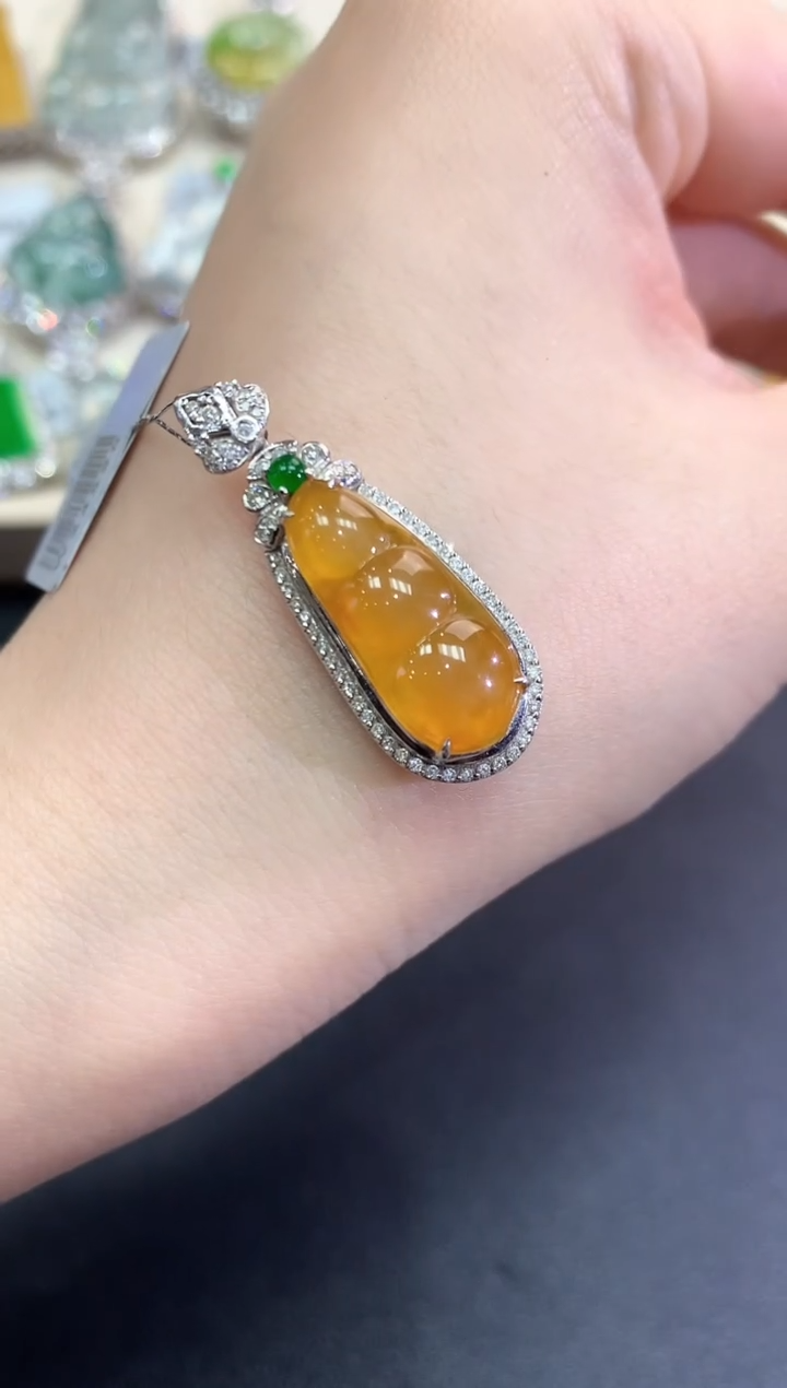 【闪购商品】翡翠颈饰18K金镶嵌D13