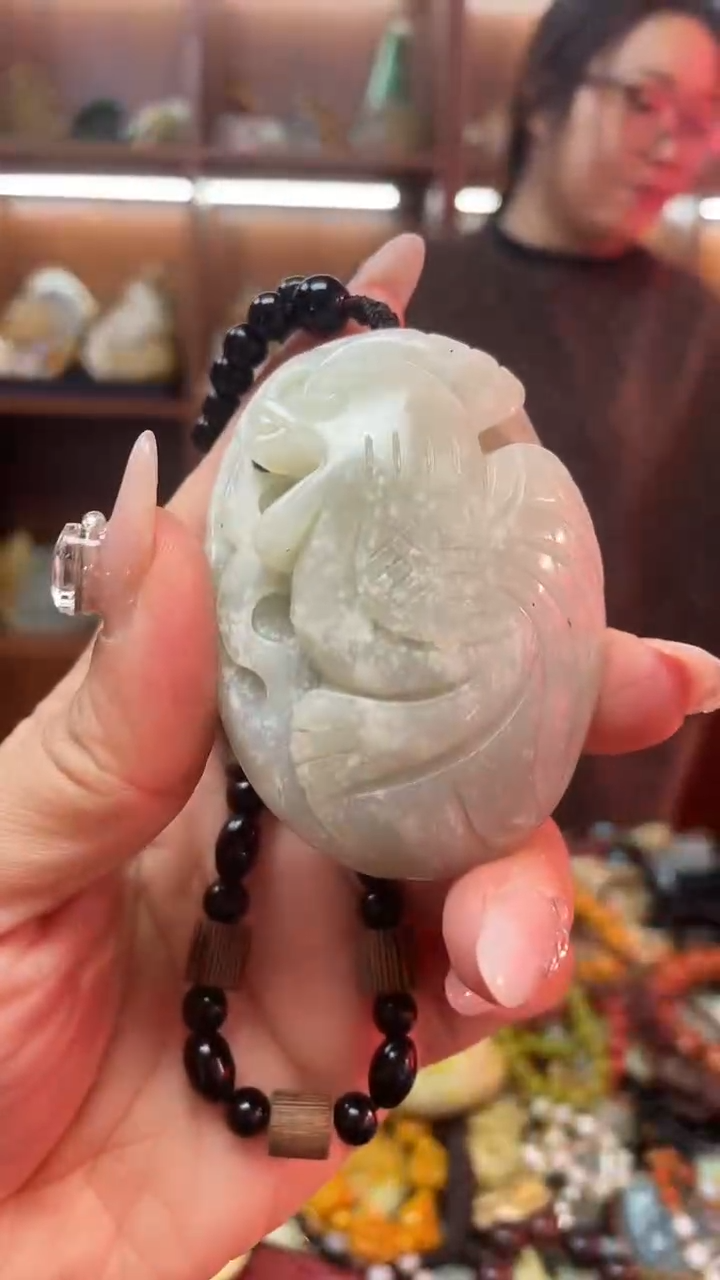 未镶嵌蛇纹石玉手把    