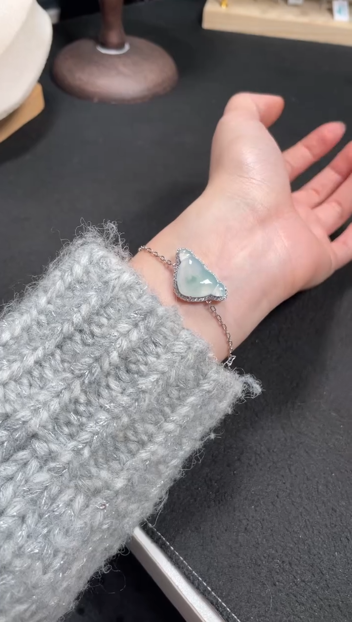 【闪购商品】翡翠手链银S925镶嵌翡翠