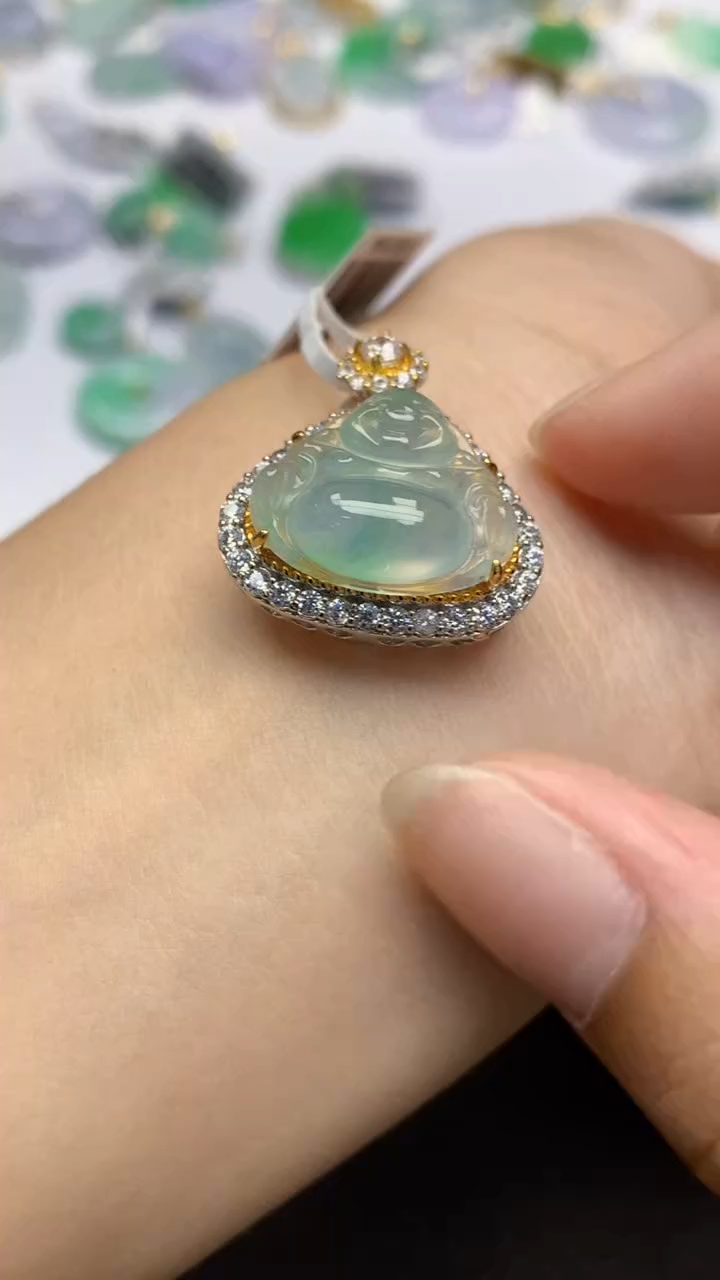 翡翠银S925镶嵌颈饰天然缅甸a货翡翠百元以上9元证书费自理