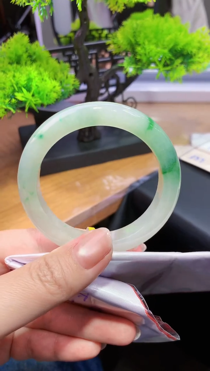 未镶嵌手镯翡翠-k313 天然缅甸A货翡翠55正圈