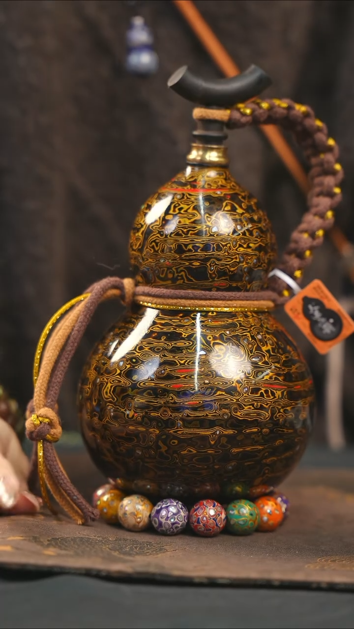 【闪购商品】WE239漆艺酒葫芦不包手串及旋转底座