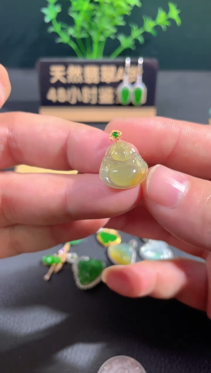 【闪购商品】翡翠颈饰18K金镶嵌翡翠