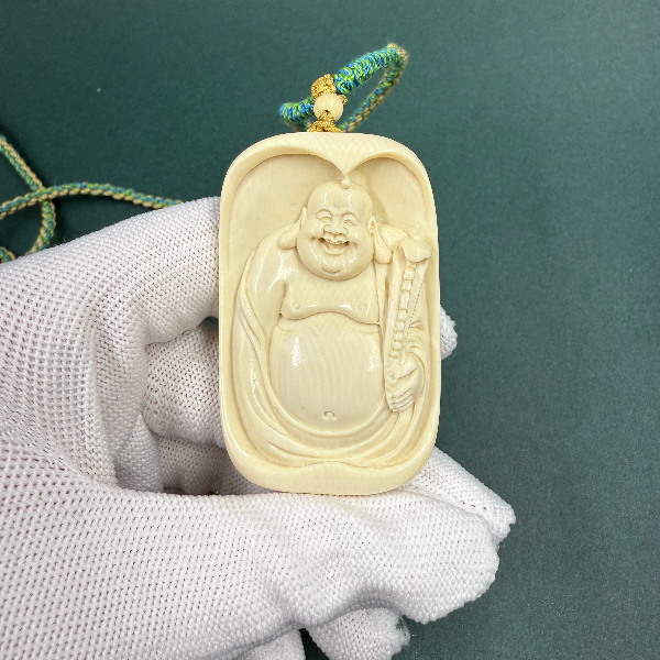 E6520天然猛犸牙雕刻牌 支持鉴定 假一罚四