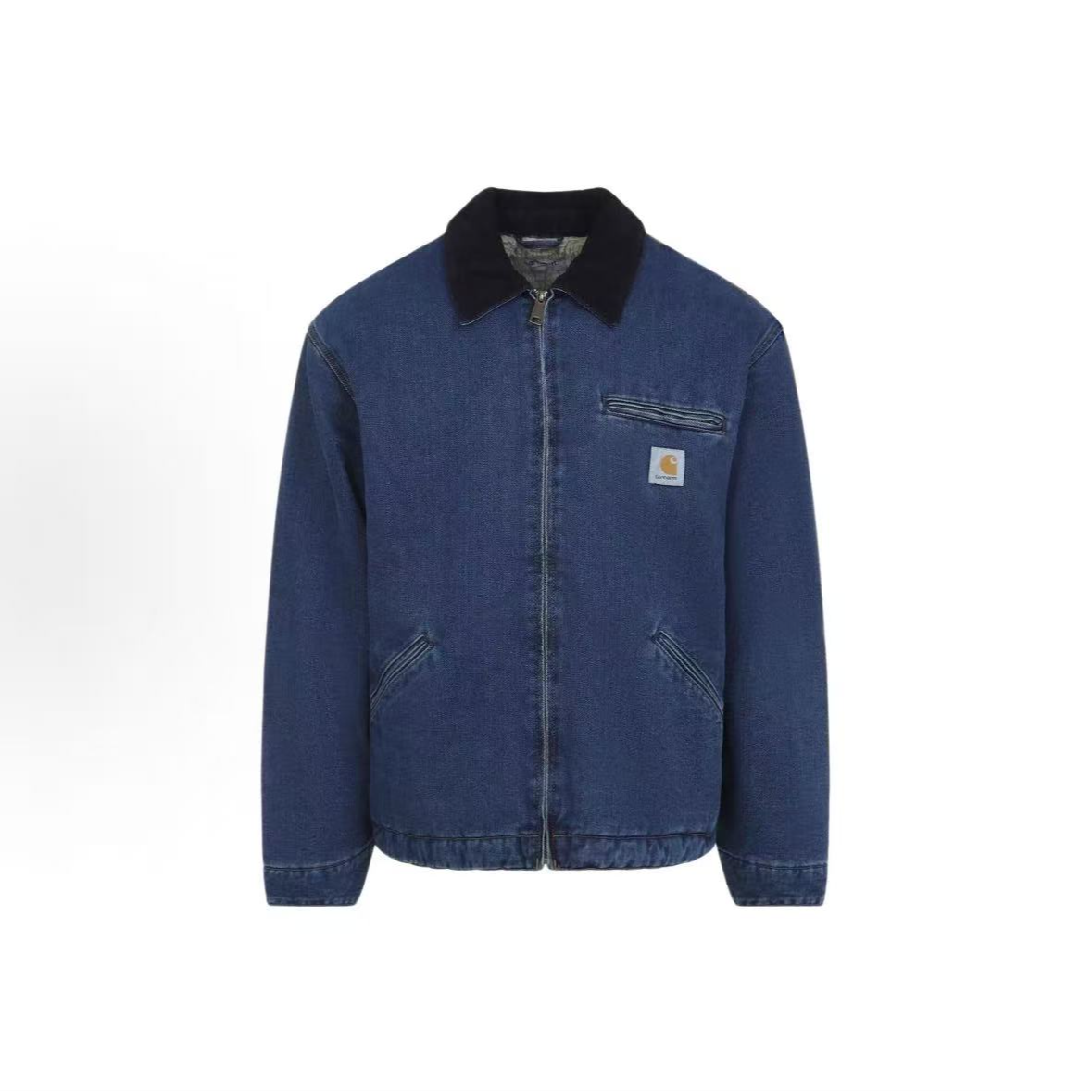 Carhartt WIP FW25 拼色标签拉链长袖牛仔外套 I035878 45306