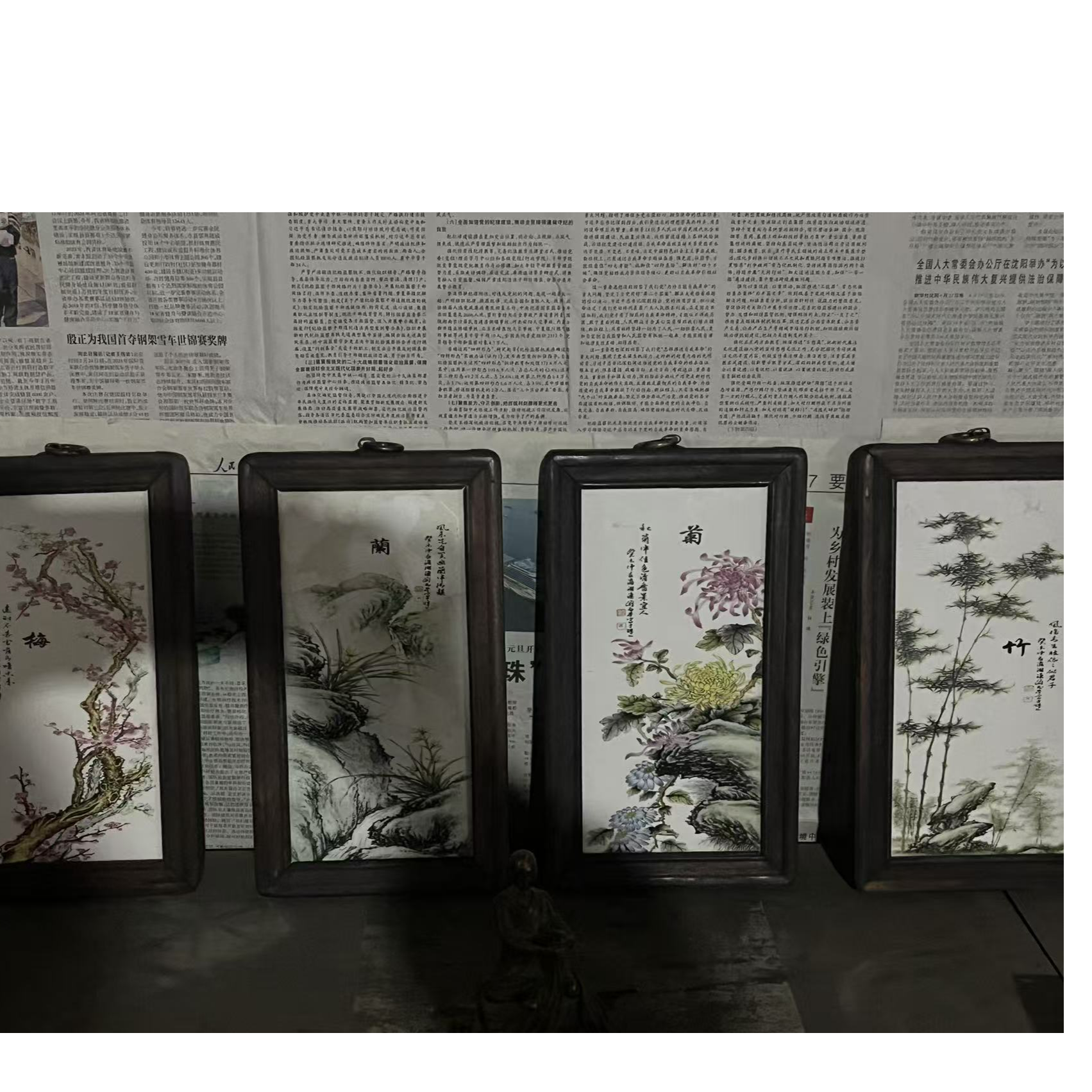 精品摆件一套瓷板画