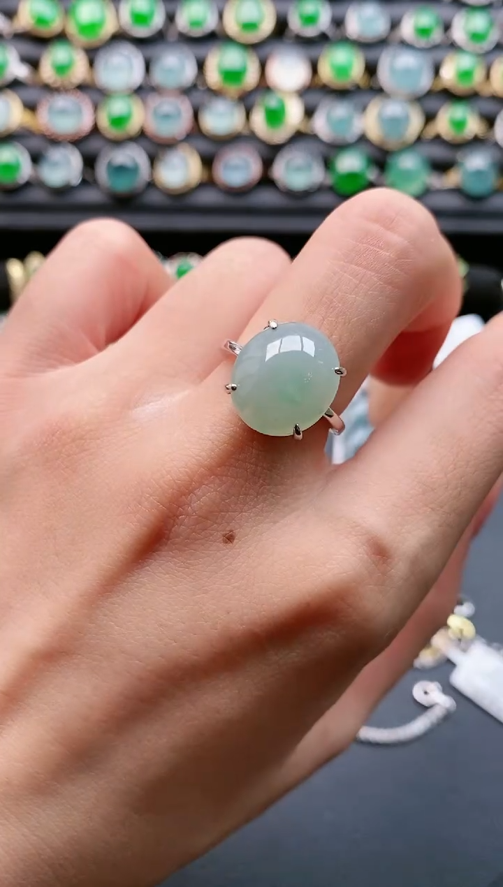 【闪购商品】翡翠戒指银S925镶嵌11111