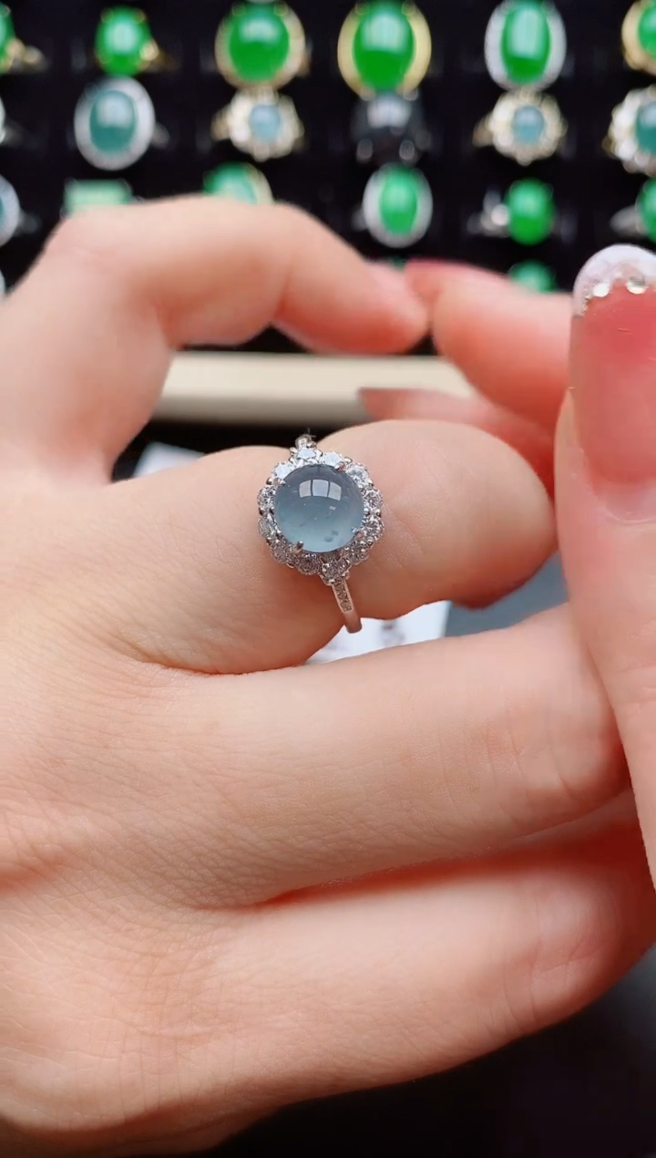 【闪购商品】翡翠戒指银S925镶嵌2121