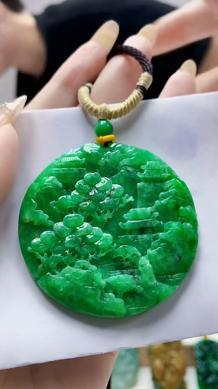 未镶嵌定制翡翠4688DD-毛货挂件76