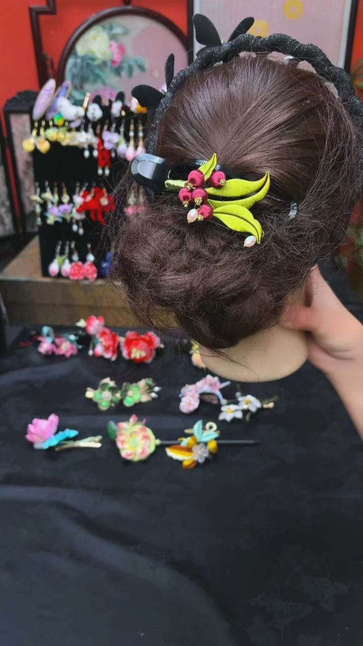 刺绣春*非遗手工绒花饰品