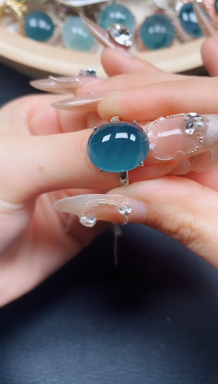 【闪购商品】翡翠戒指银S925镶嵌翡翠